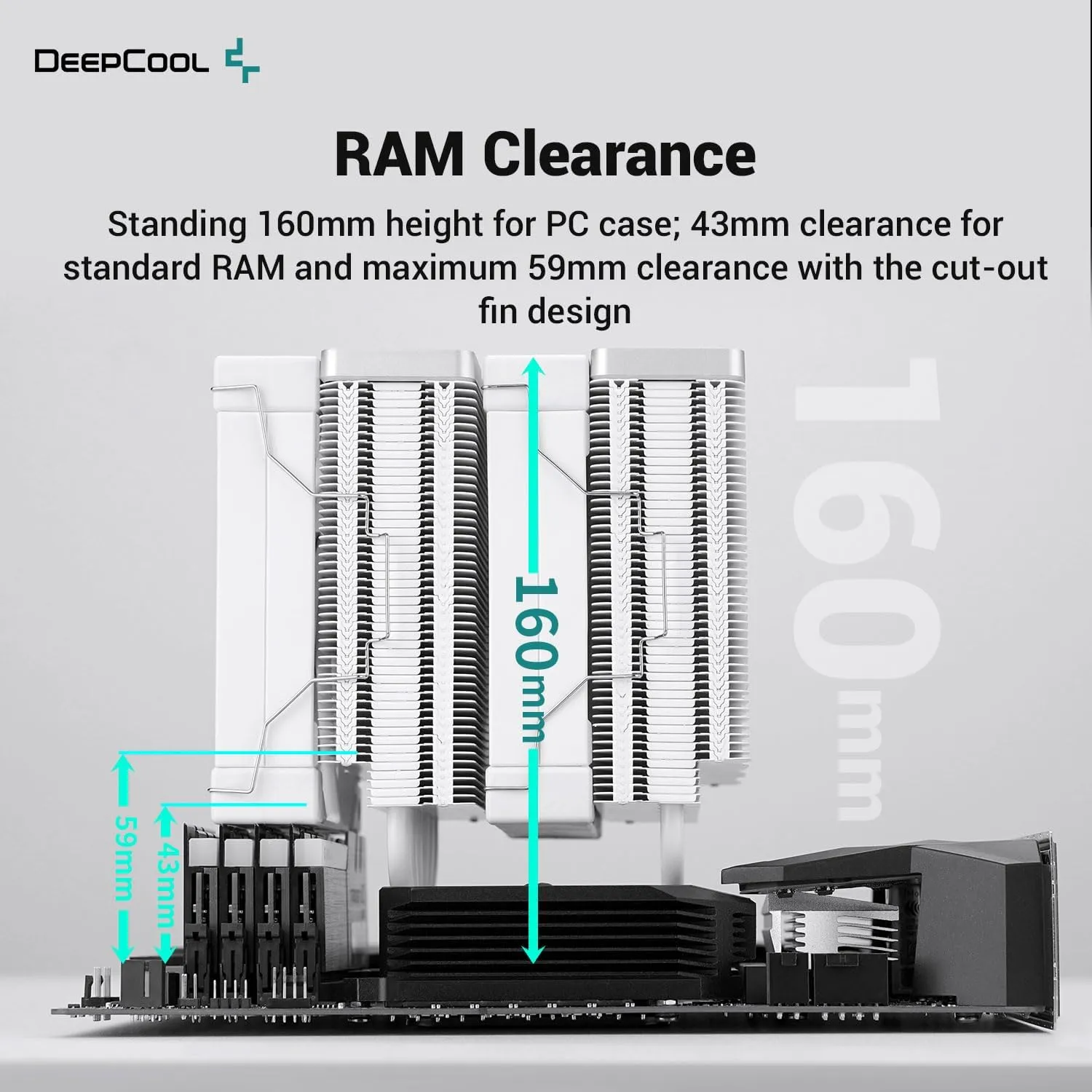 DeepCool AK620 White 白色 CPU Cooler, FK120 3-in-1 Cooling Fan, 6 Copper Heatpipes, 260W TDP (AIRDC-AK620-WH)