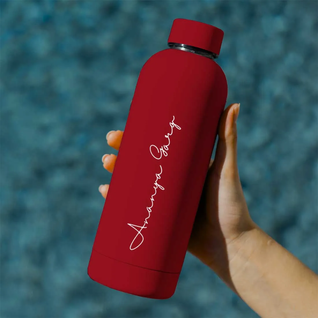 Double Insulated Water Bottle with Name 500ml Stainless Steel Bottles for Office Home Travel- BPA Free, Leakproof