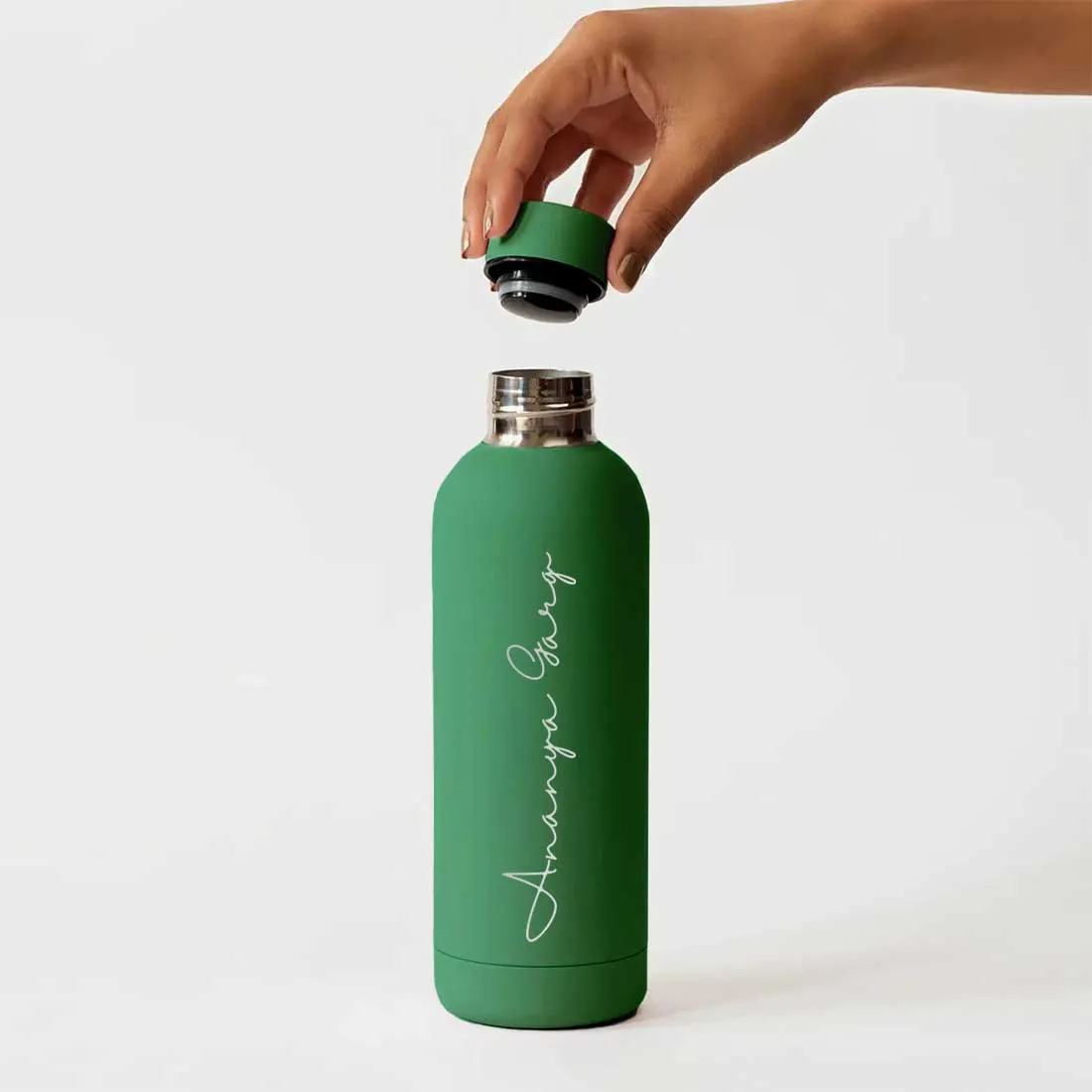 Double Insulated Water Bottle with Name 500ml Stainless Steel Bottles for Office Home Travel- BPA Free, Leakproof