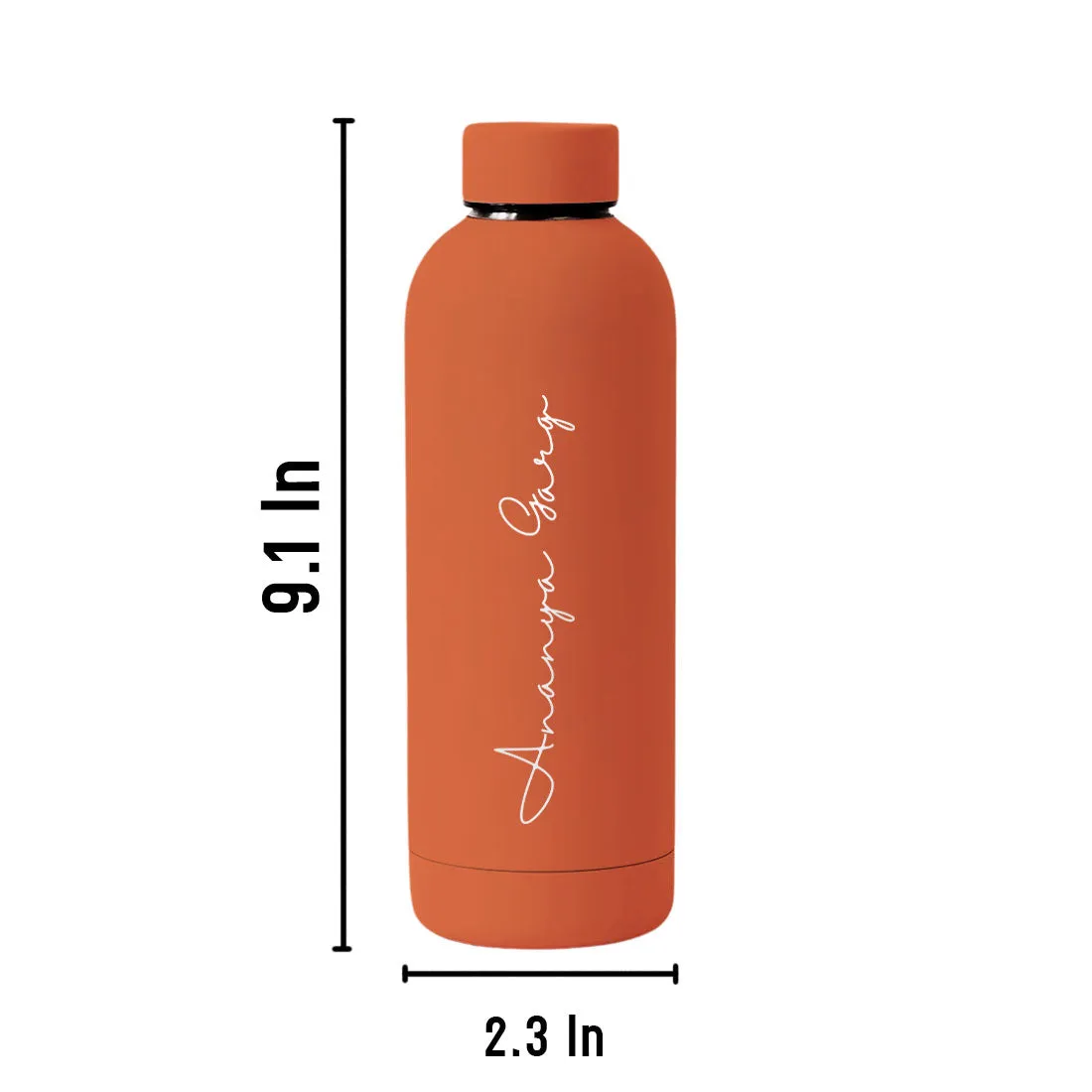 Double Insulated Water Bottle with Name 500ml Stainless Steel Bottles for Office Home Travel- BPA Free, Leakproof