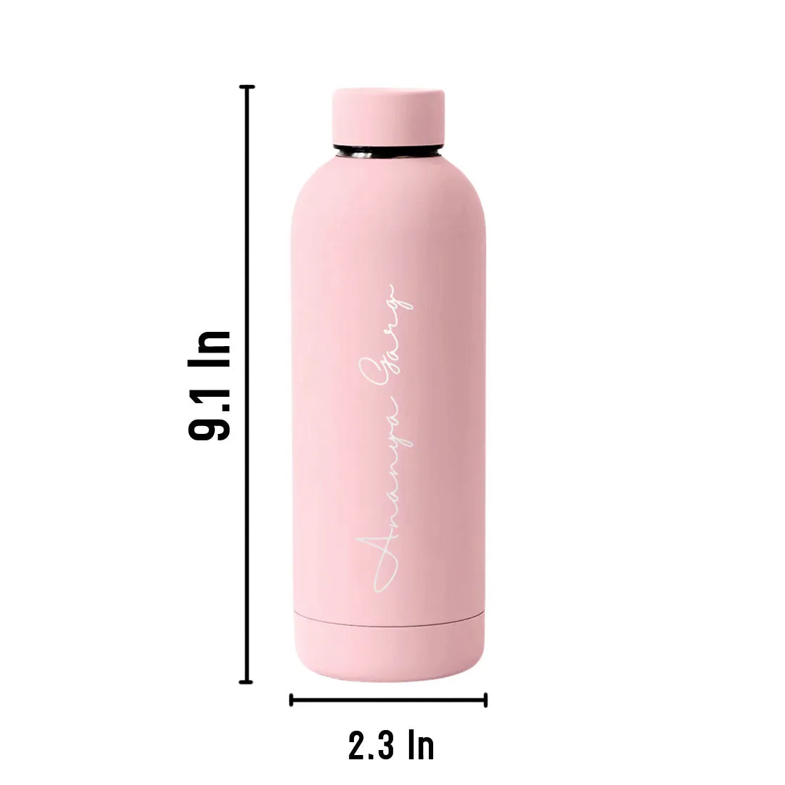 Double Insulated Water Bottle with Name 500ml Stainless Steel Bottles for Office Home Travel- BPA Free, Leakproof