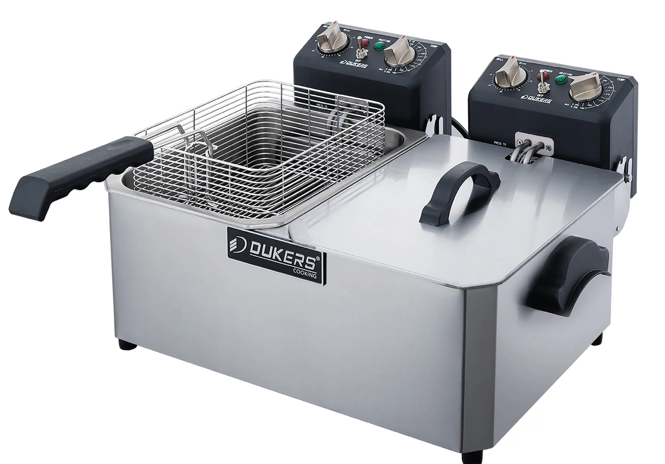 Dukers - DCF7ED, 14lb Two Basket Electric Countertop Deep Fryer