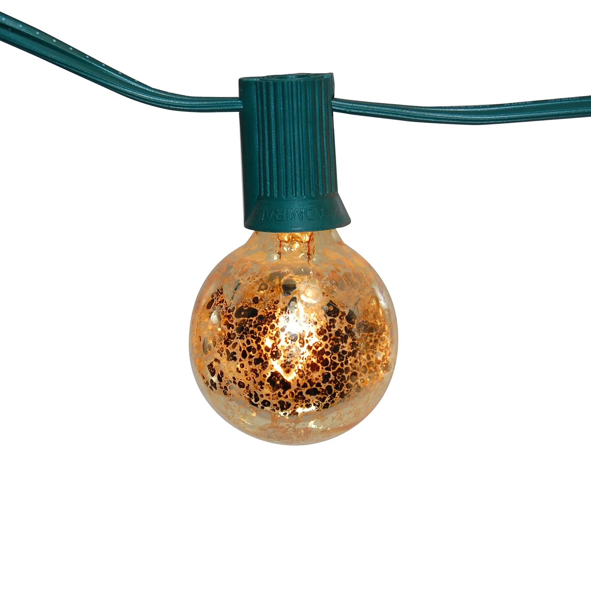 Electric String Lights with 25 Gold Mercury Globe Bulbs