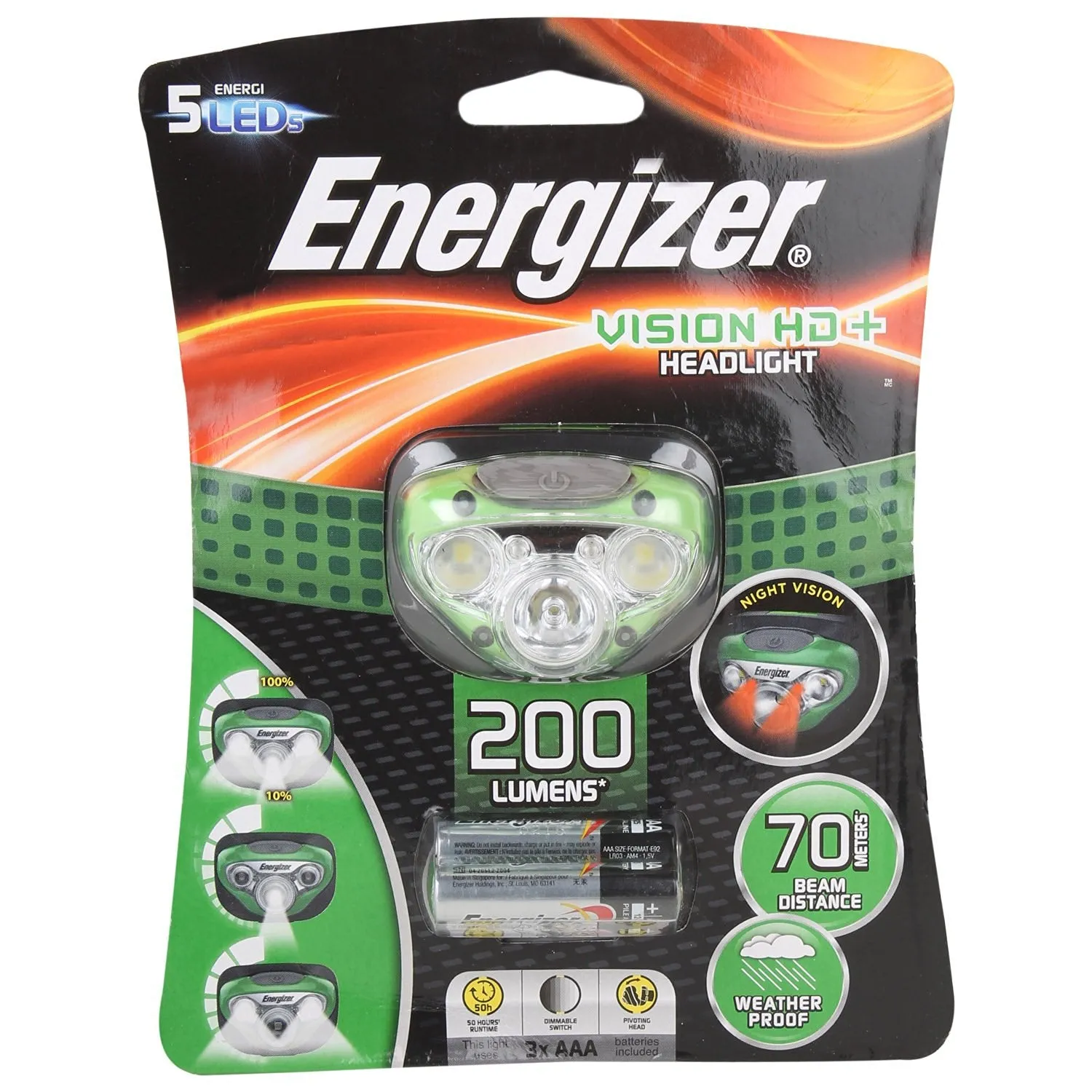 Energizer HDC32E 200 Lumen Vision HD  LED Headlight