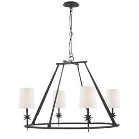 ETOILE 4 LIGHT CHANDELIER, BLACK RUST