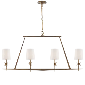 ETOILE 4 LIGHT LINEAR CHANDELIER, GILDED IRON