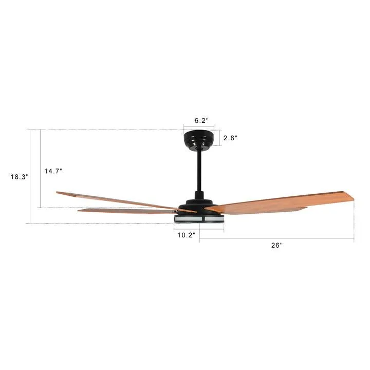 Explorer Smart Fan with LED Light and Remote Outdoor/Indoor 52 inch