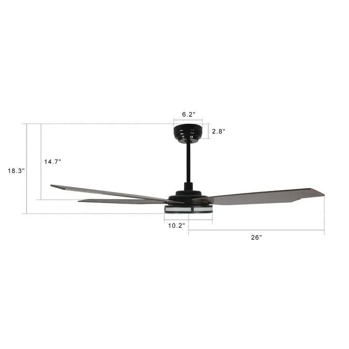 Explorer Smart Fan with LED Light and Remote Outdoor/Indoor 52 inch