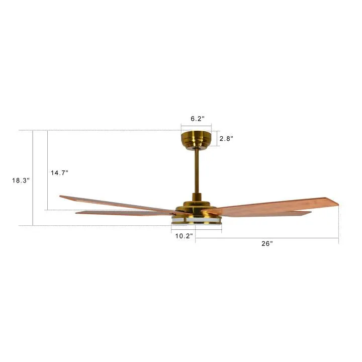 Explorer Smart Fan with LED Light and Remote Outdoor/Indoor 52 inch