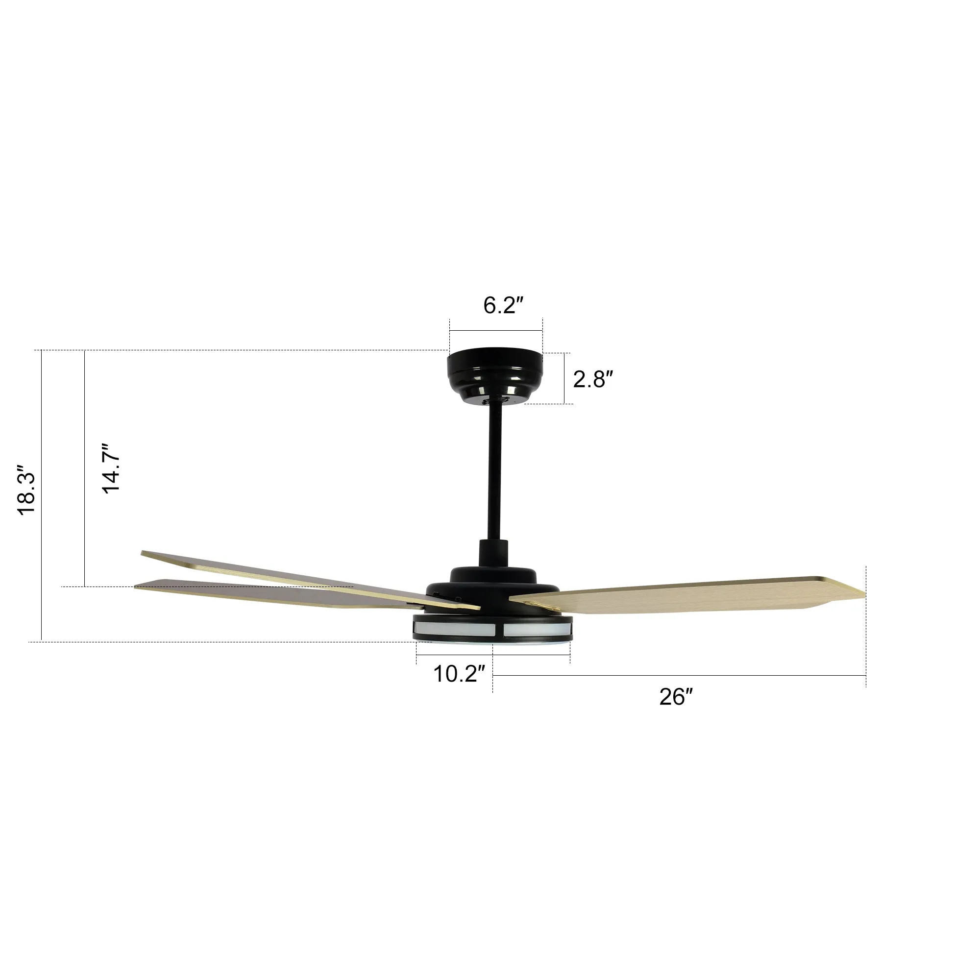 Explorer Smart Fan with LED Light and Remote Outdoor/Indoor 52 inch