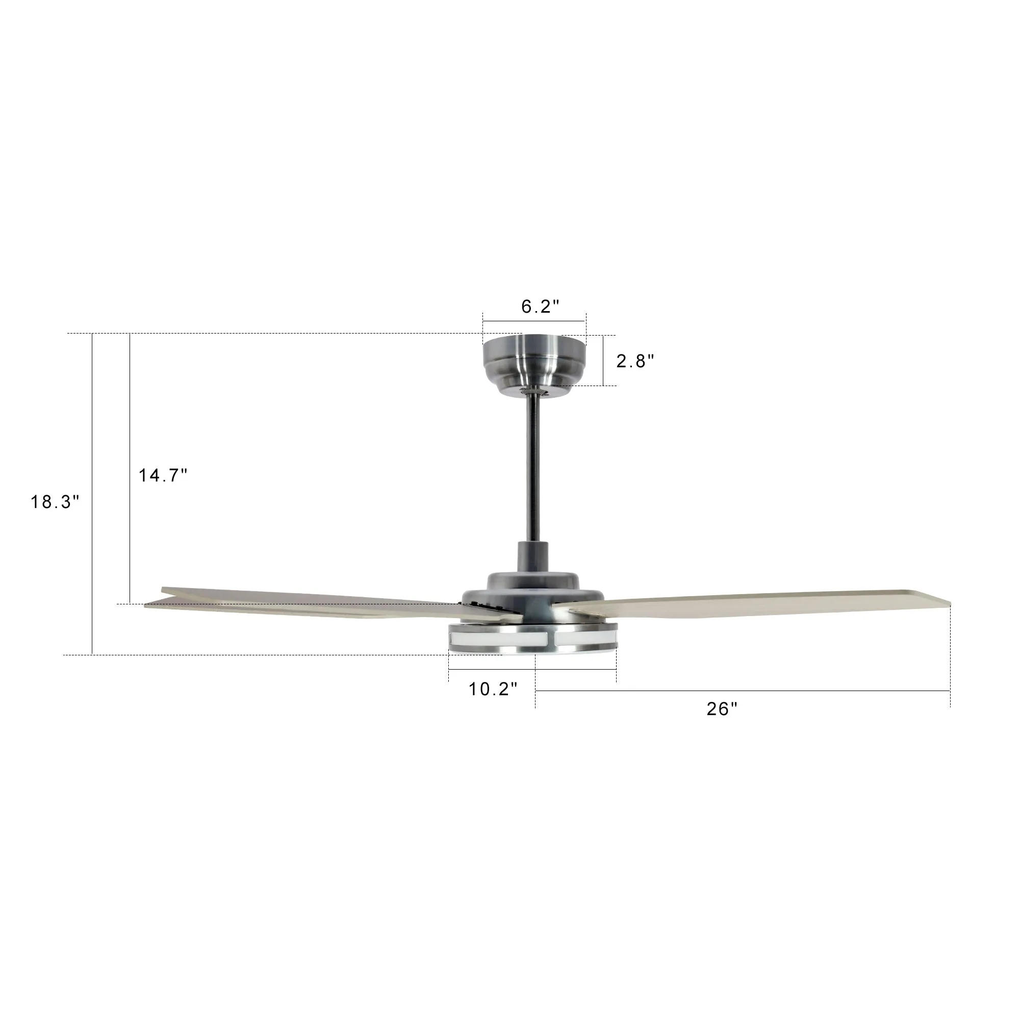 Explorer Smart Fan with LED Light and Remote Outdoor/Indoor 52 inch