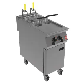 FA517 Falcon F900 Twin Pan, Twin Basket Electric Fryer on Castors E9342F2-C