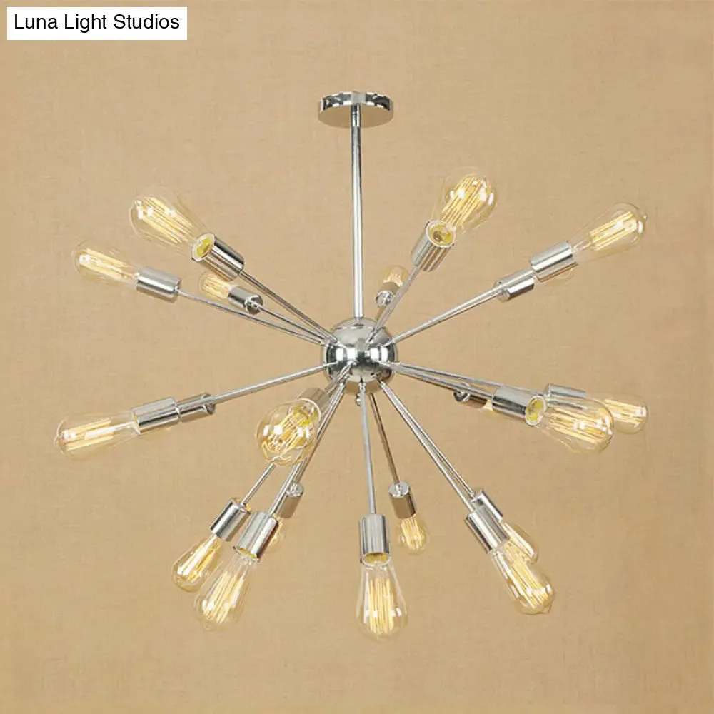 Farmhouse 18/21-Light Iron Chandelier: Copper/Gold Sputnik Ceiling Fixture for Dining Room