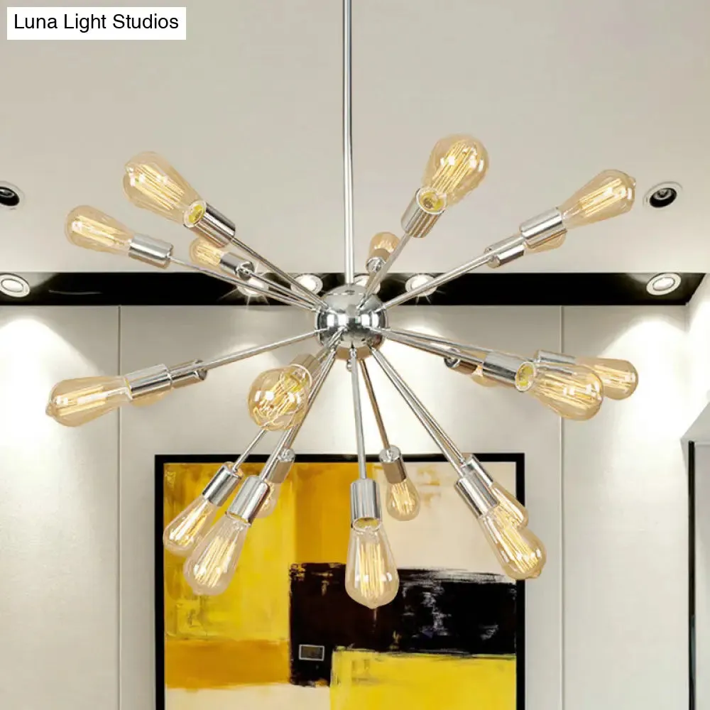 Farmhouse 18/21-Light Iron Chandelier: Copper/Gold Sputnik Ceiling Fixture for Dining Room