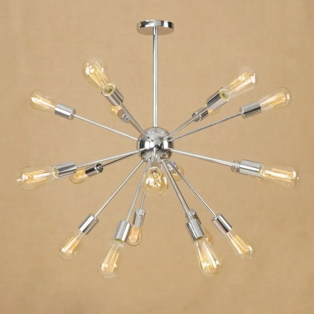 Farmhouse 18/21-Light Iron Chandelier: Copper/Gold Sputnik Ceiling Fixture for Dining Room