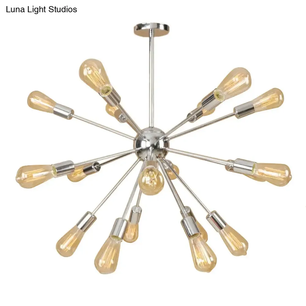 Farmhouse 18/21-Light Iron Chandelier: Copper/Gold Sputnik Ceiling Fixture for Dining Room