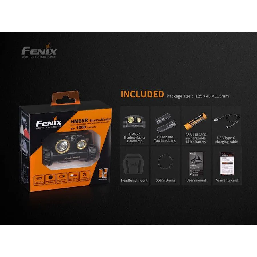 Fenix HM65R ShadowMaster 1200 Lumens Rechargeable Headtorch