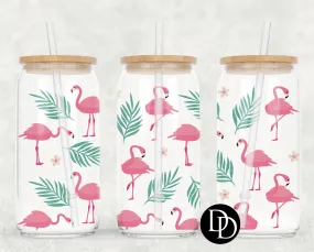 Flamingos & Palms UV DTF Cup Wrap