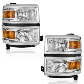 For 2014-2015 Chevrolet Silverado 1500 Headlights(Chrome)