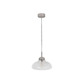 Fovant Fluted Glass Pendant Light | Satin Nickel