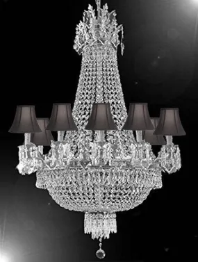 French Empire Crystal Chandelier Chandeliers Lighting 25X32 12 Lights With Black Shades - A93-Cs/Blackshade/1280/8 4