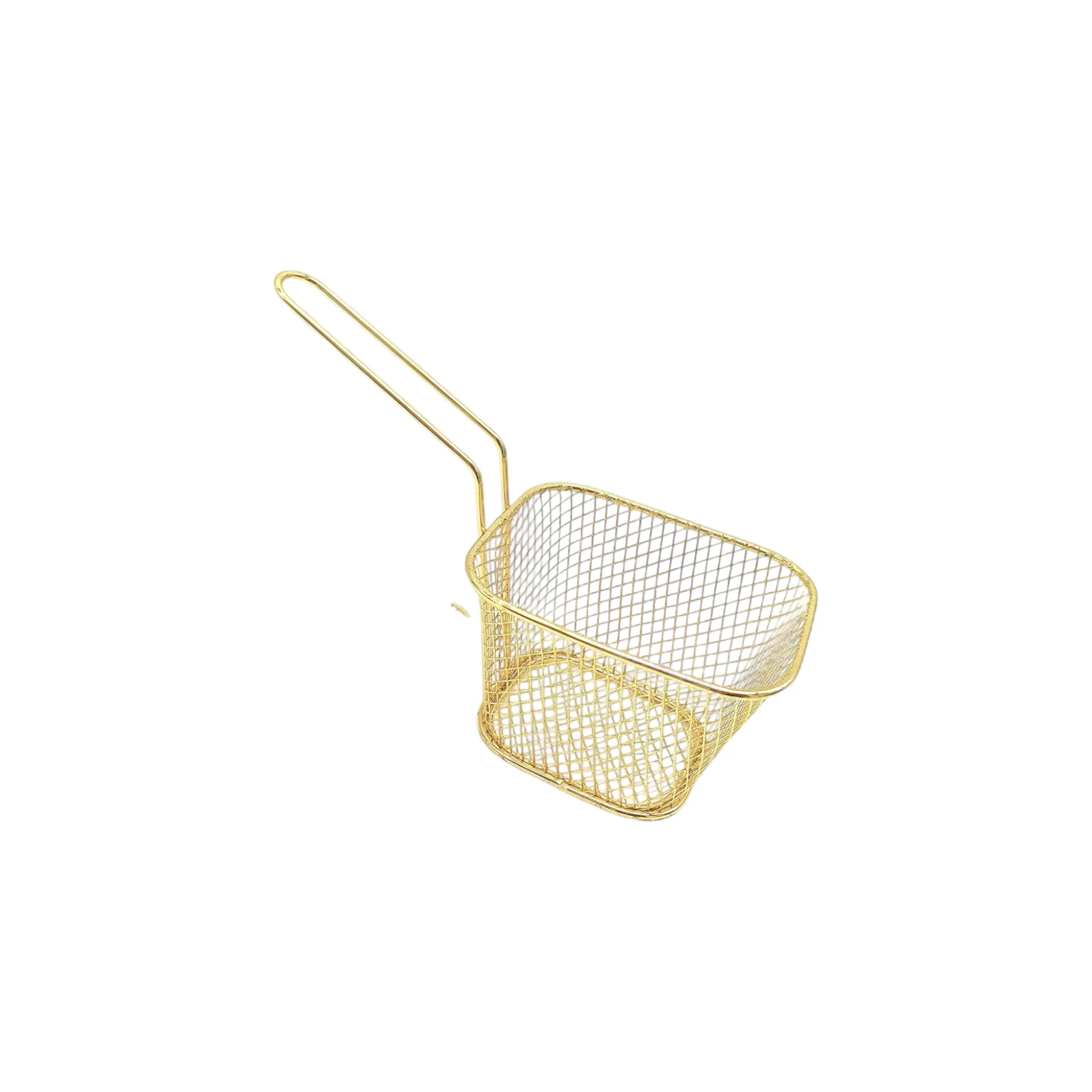 French Fry Chip Fryer Serving Basket Gold Small