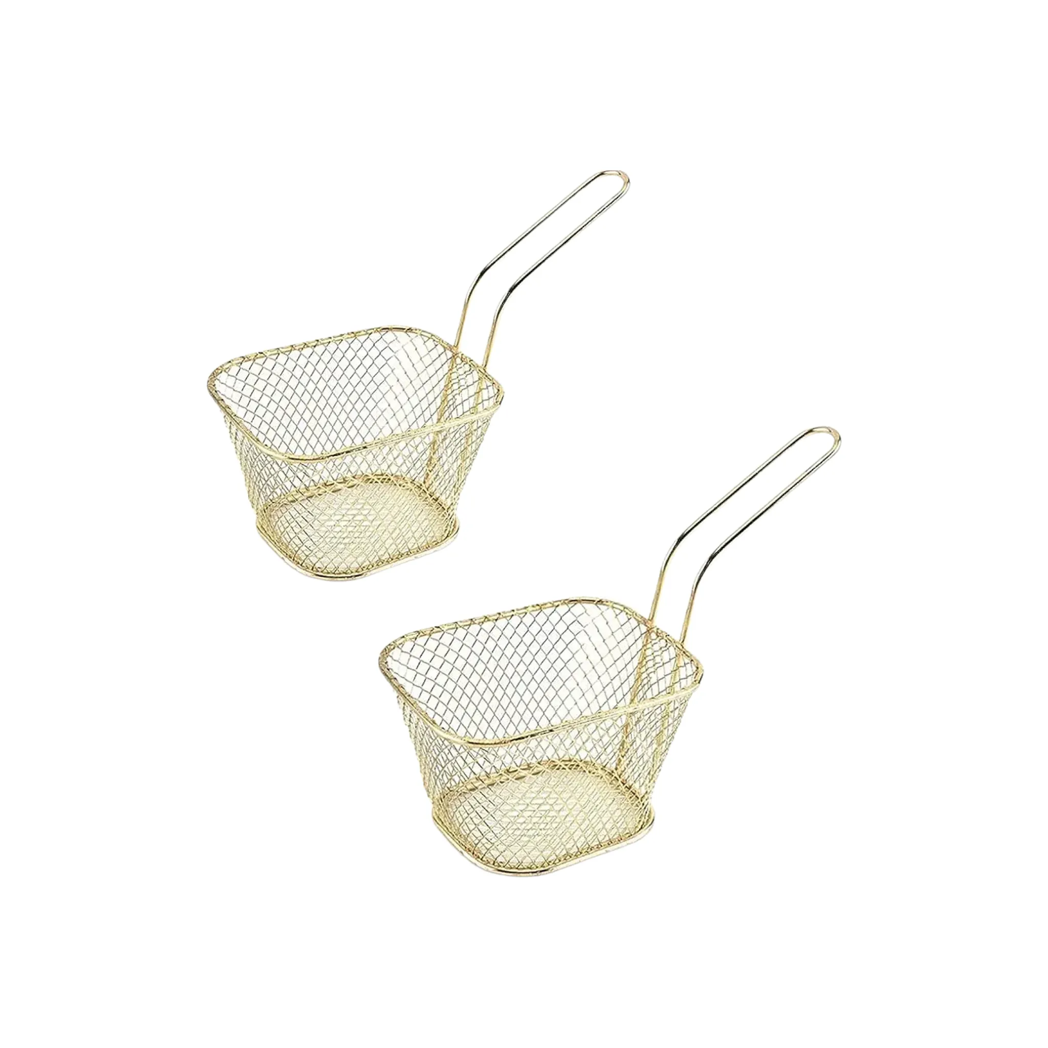 French Fry Chip Fryer Serving Basket Gold Small