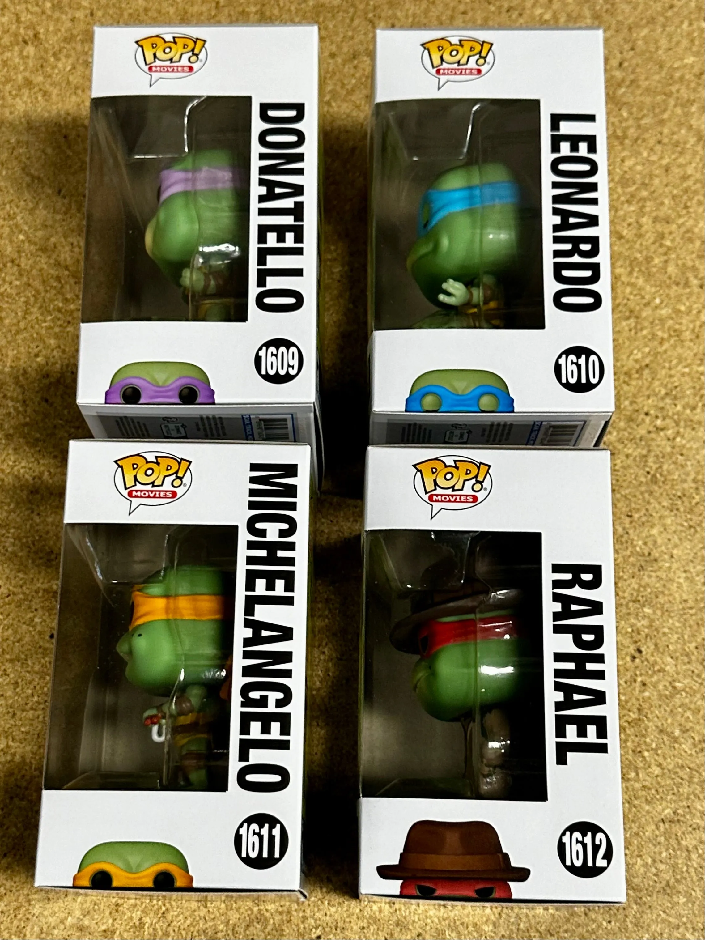 Funko Pop! Movies Leonardo Michelangelo Donatello Raphael TMNT Teenage Mutant Ninja Turtles (1990) Set Of 4