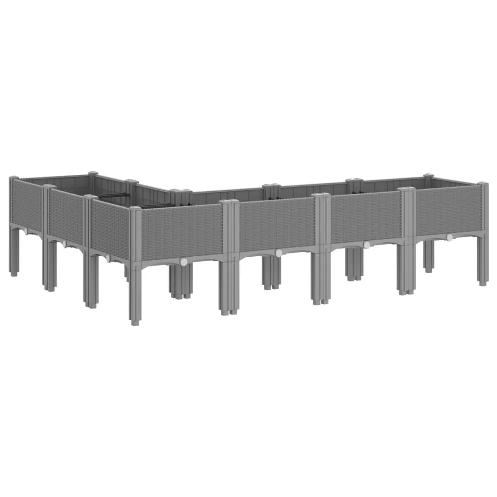 Garden Planter with Legs Light Grey 160x120x42 cm PP