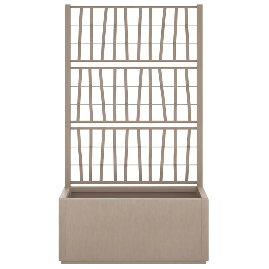 Garden Planter with Trellis Light Brown 80x36x140 cm PP