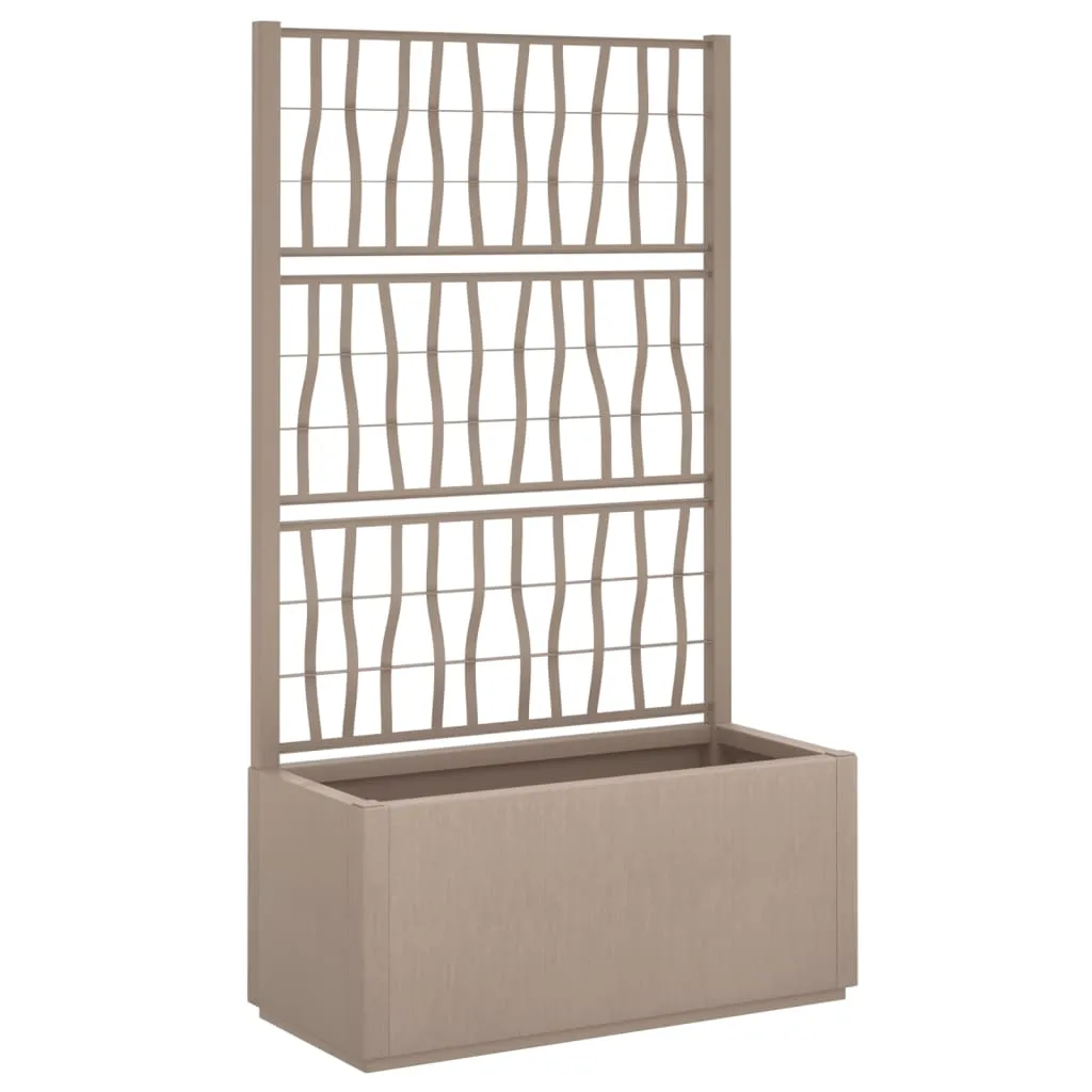 Garden Planter with Trellis Light Brown 80x36x140 cm PP