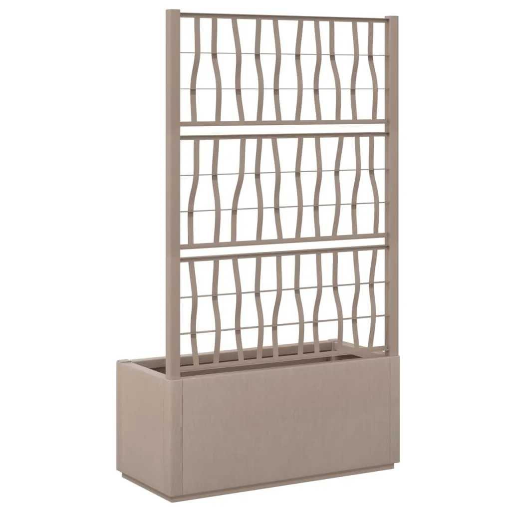 Garden Planter with Trellis Light Brown 80x36x140 cm PP