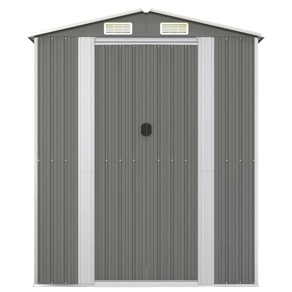 Garden Shed Light Grey 192x108x223 cm Galvanised Steel