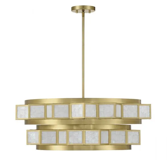 GIDEON 6-LIGHT CHANDELIER, WARM BRASS