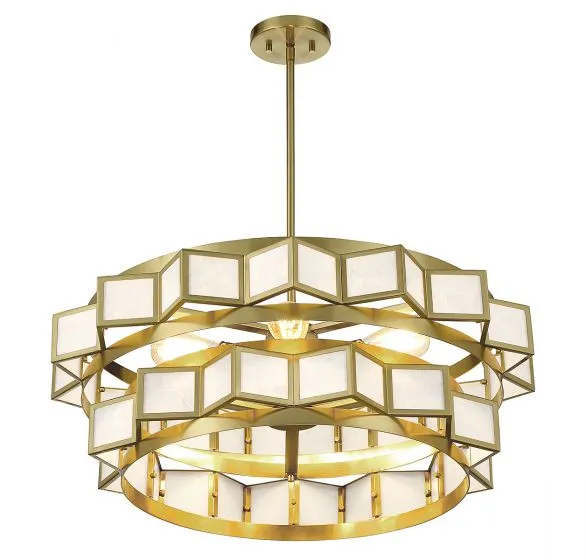 GIDEON 6-LIGHT CHANDELIER, WARM BRASS