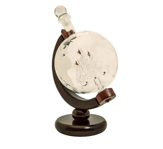 Globe Spirits Decanter - Dark Finished Wood Stand