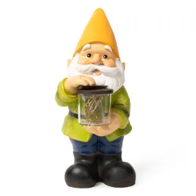 Gnome Solar Powered Led Outdoor Decor Garden Light, 6" W X 13" H (Yellow Hat)