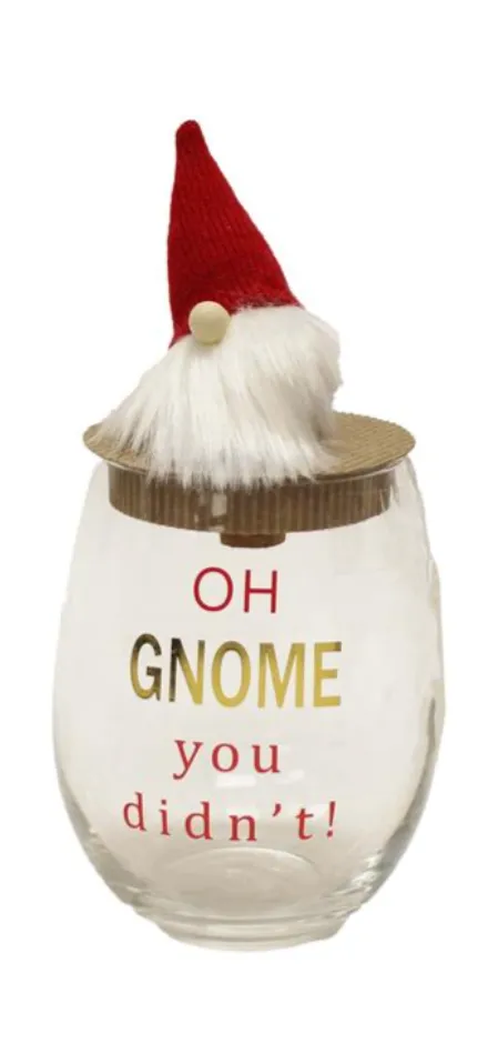 Gnome Wine Glass-FINAL SALE