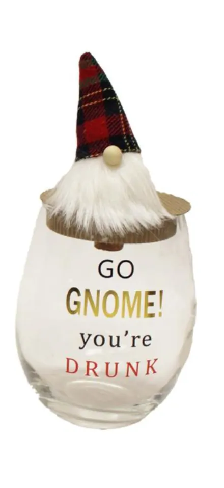 Gnome Wine Glass-FINAL SALE