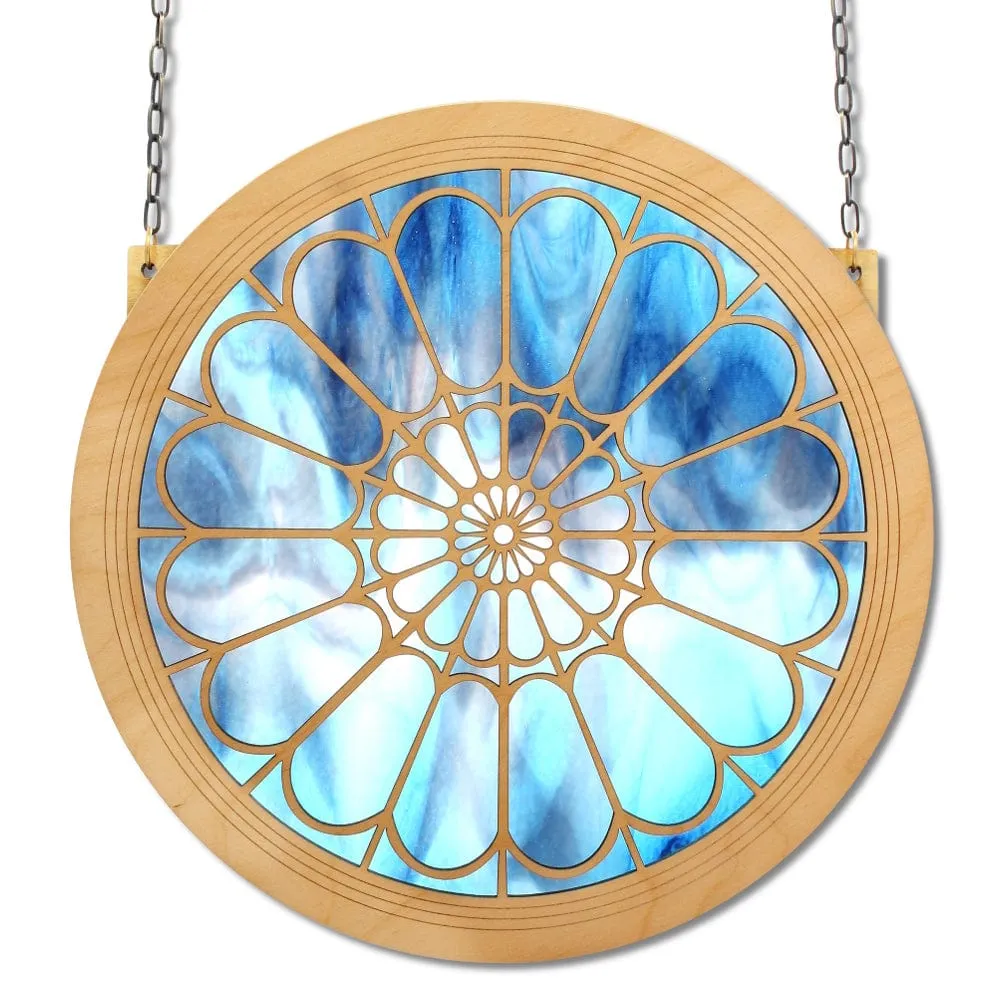 Grand 10" Suncatcher - Catherdeal in Blue Swirl