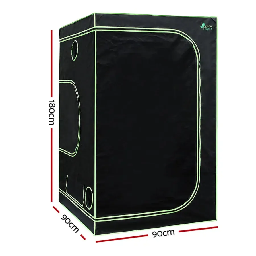 Green Fingers Grow Tent 1000W LED Grow Light 90X90X180cm Mylar 6" Ventilation