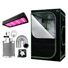 Green Fingers Grow Tent 1200W LED Grow Light 120X120X200cm Mylar 6" Ventilation