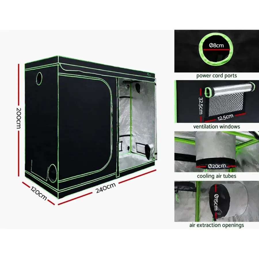 Green Fingers Grow Tent 4500W LED Grow Light Hydroponics Kits System 2.4x1.2x2M