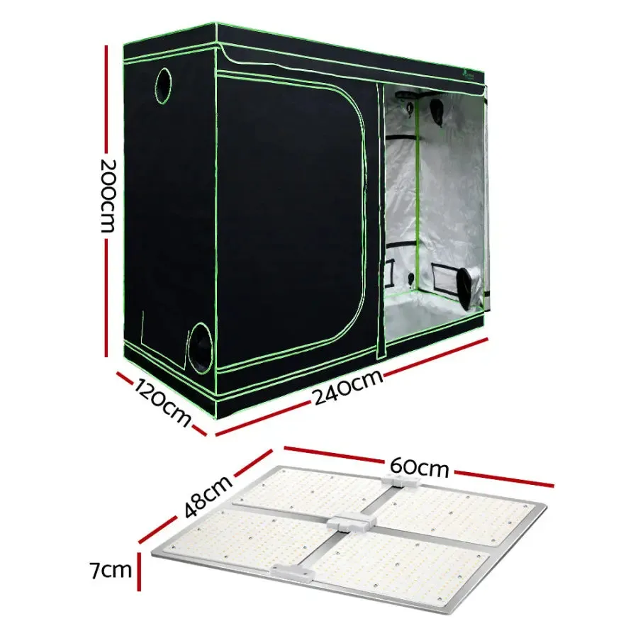 Green Fingers Grow Tent 4500W LED Grow Light Hydroponics Kits System 2.4x1.2x2M