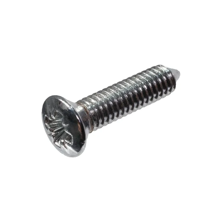 Headlamp Chrome Fixing Screw, Screw, Set, Securing Chrome Finishers And Headlamp Glasses To Bonnet - Posi Drive Raised Countersunk Chrome Plated