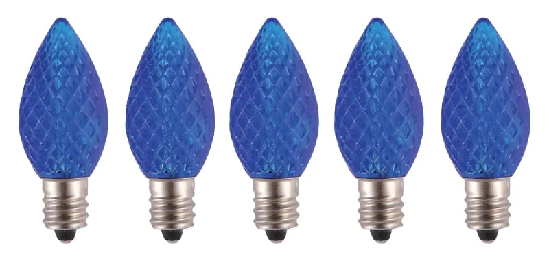 Hometown Holidays 24774 Bulb, Candelabra Lamp Base, LED Lamp, Crystal Blue Light :BX25: QUANTITY: 1