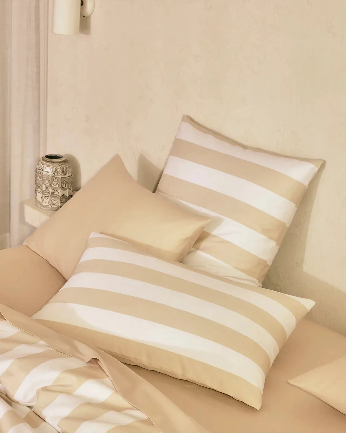 Hommey European Pillowcase Set - Biscotti Stripes