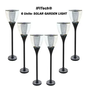 Ifitech Set Of 6 Solar Garden Light (Warm White) - 2Night Working With 1 Day Sun Charge