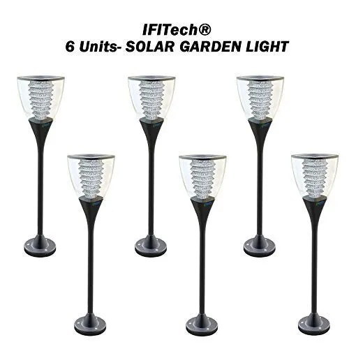 Ifitech Set Of 6 Solar Garden Light (Warm White) - 2Night Working With 1 Day Sun Charge