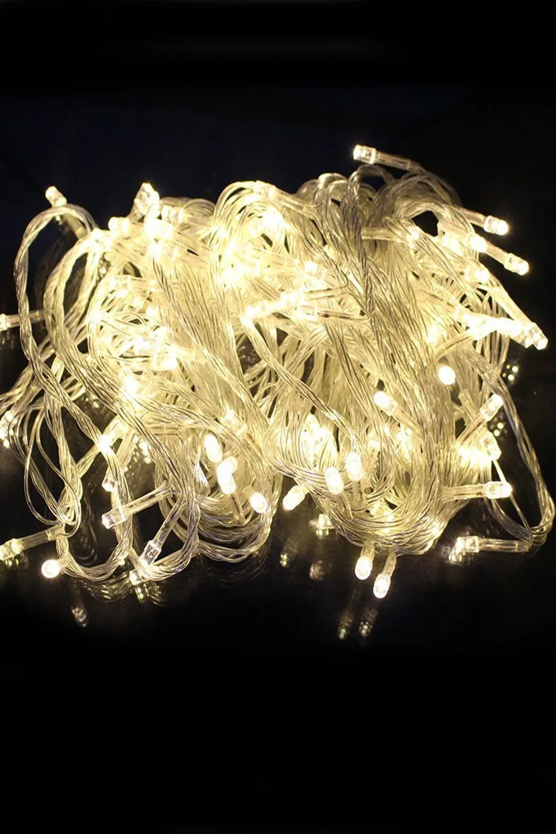 Indoor/Outdoor 200 LED String Lights with Flexible Clear Wire